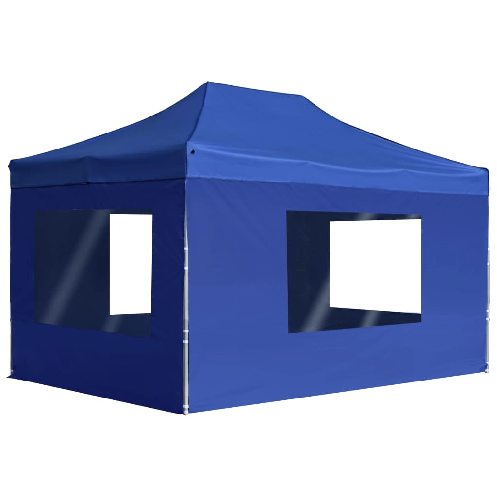Partytent inklapbaar met wanden 4,5x3 m aluminium blauw is nu te koop bij PeponiXL, paradijselijk wonen!