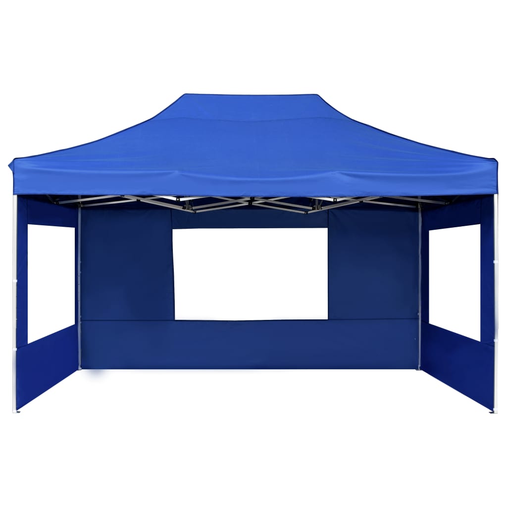 Partytent inklapbaar met wanden 4,5x3 m aluminium blauw is nu te koop bij PeponiXL, paradijselijk wonen!