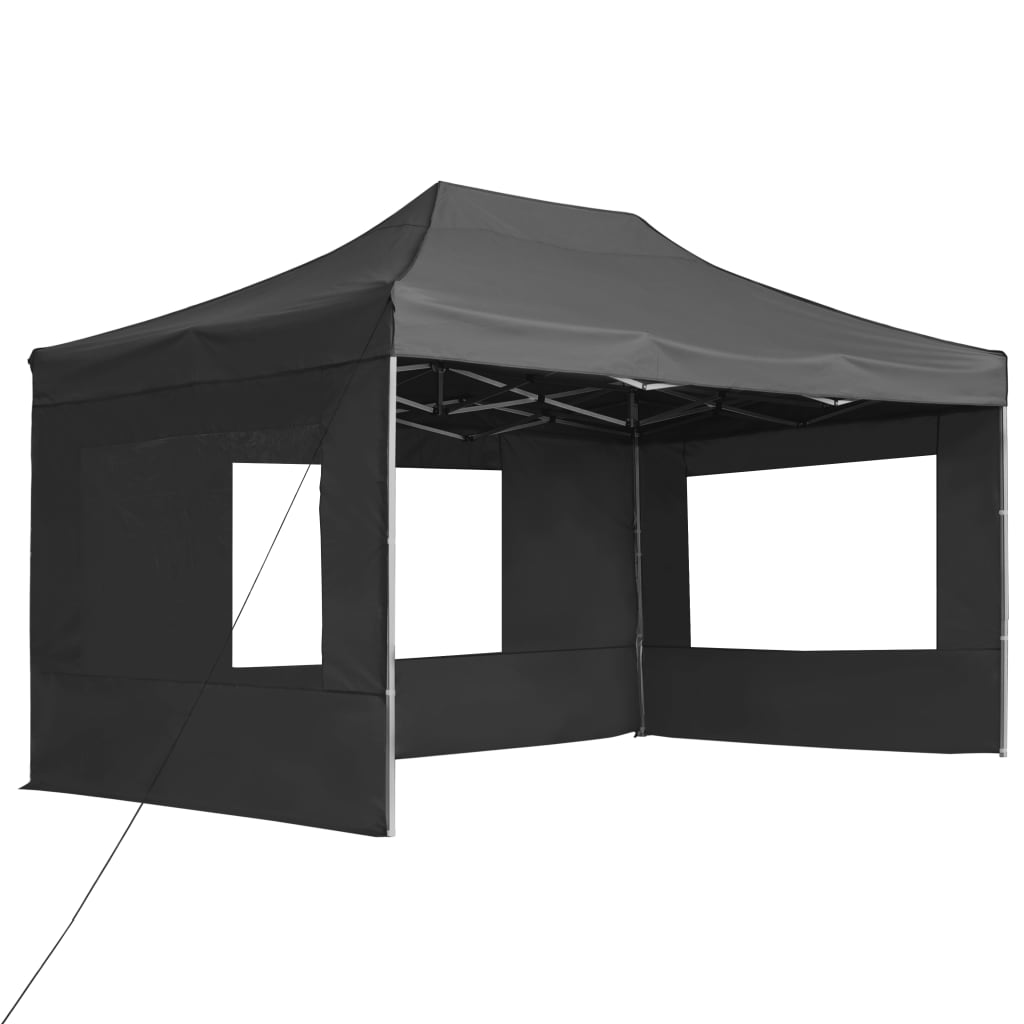 Partytent inklapbaar met wanden 4,5x3 m aluminium antraciet is nu te koop bij PeponiXL, paradijselijk wonen!