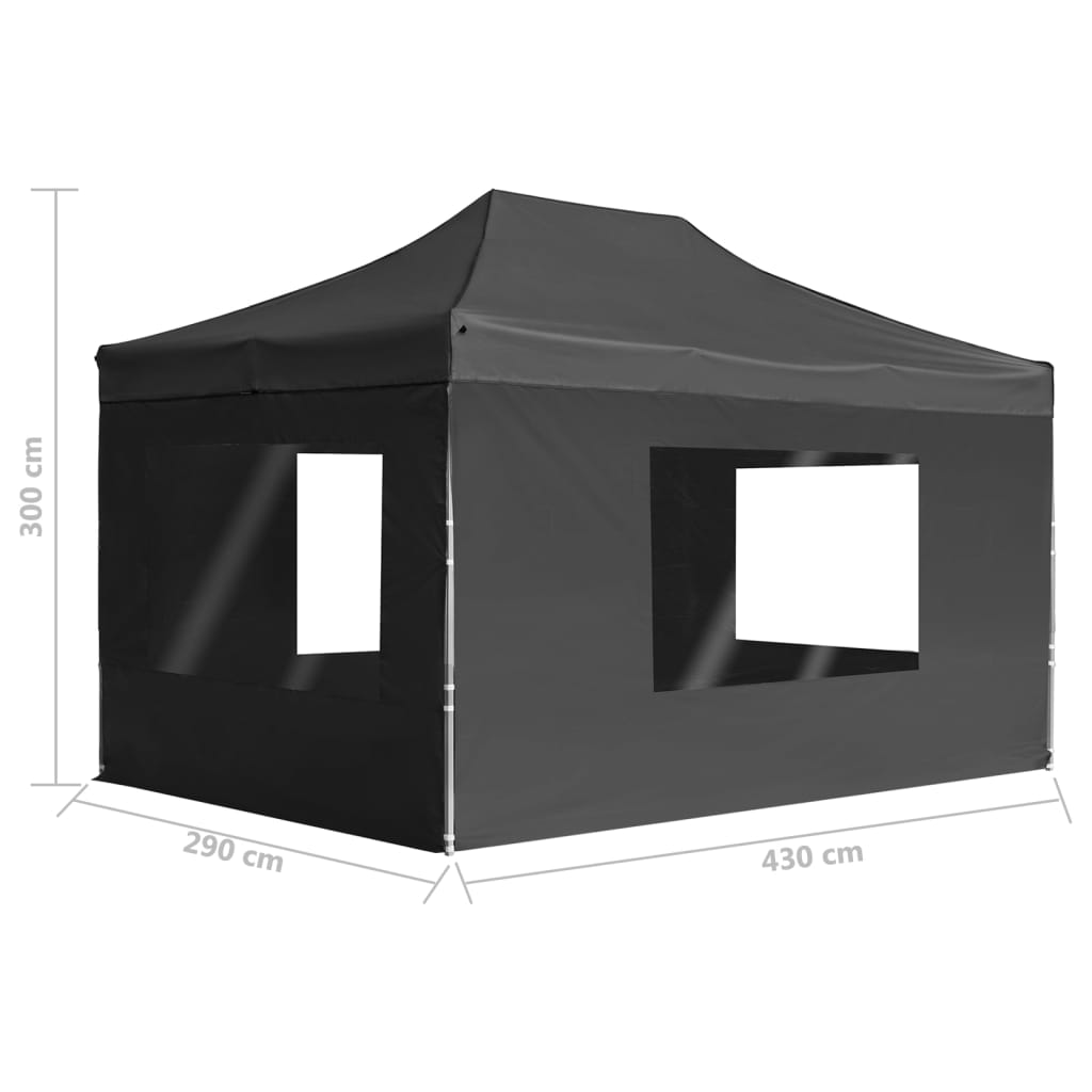 Partytent inklapbaar met wanden 4,5x3 m aluminium antraciet is nu te koop bij PeponiXL, paradijselijk wonen!