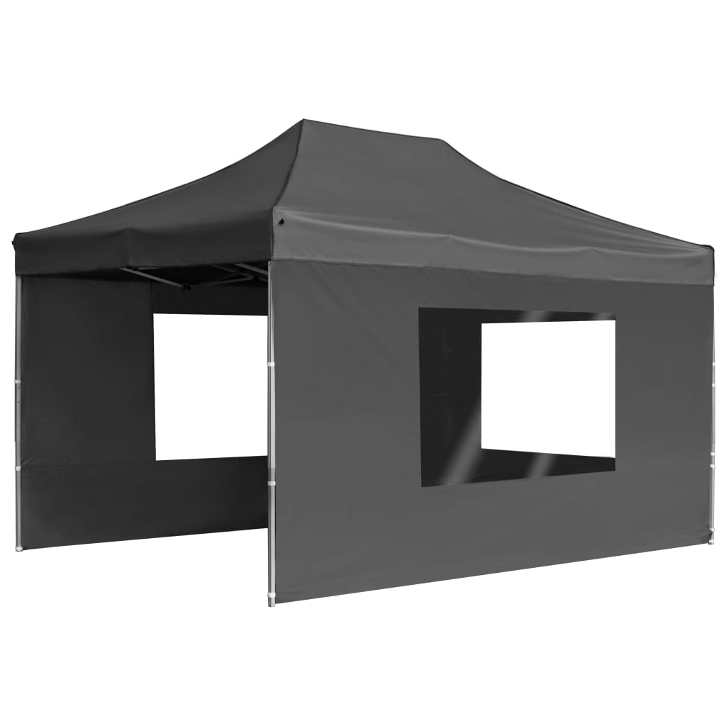 Partytent inklapbaar met wanden 4,5x3 m aluminium antraciet is nu te koop bij PeponiXL, paradijselijk wonen!