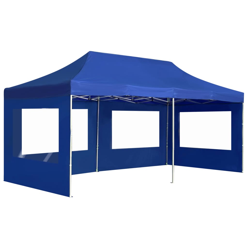 Partytent inklapbaar met wanden 6x3 m aluminium blauw is nu te koop bij PeponiXL, paradijselijk wonen!