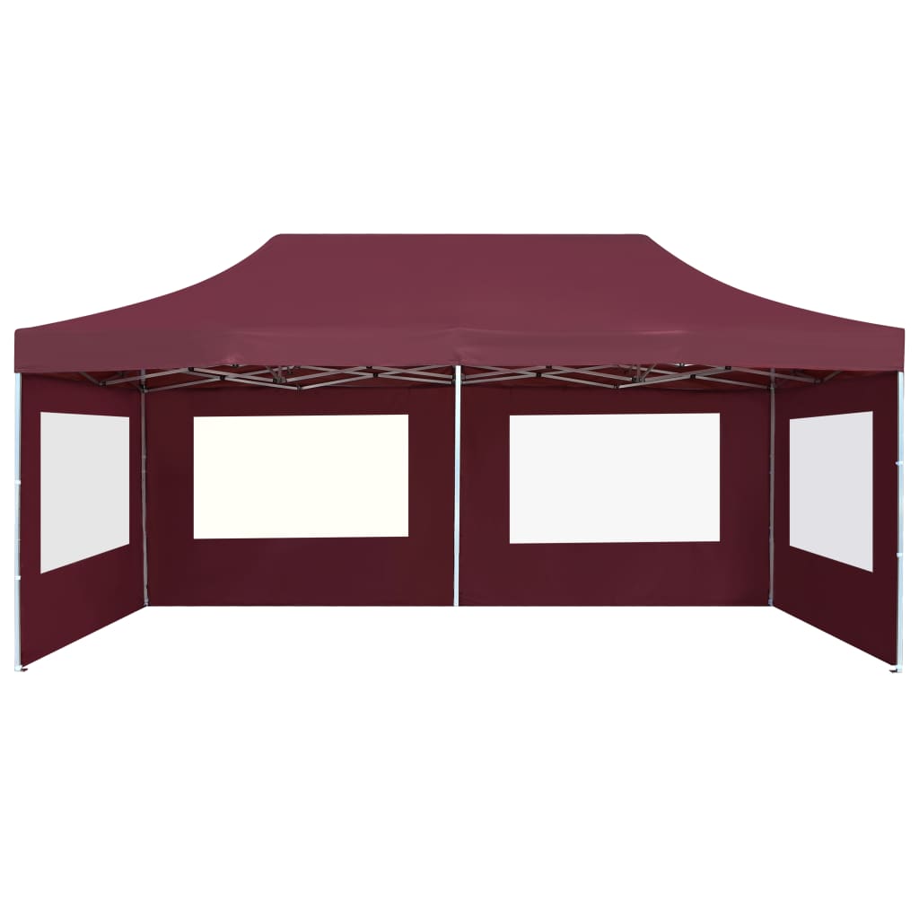 Partytent inklapbaar met wanden 6x3 m aluminium wijnrood is nu te koop bij PeponiXL, paradijselijk wonen!