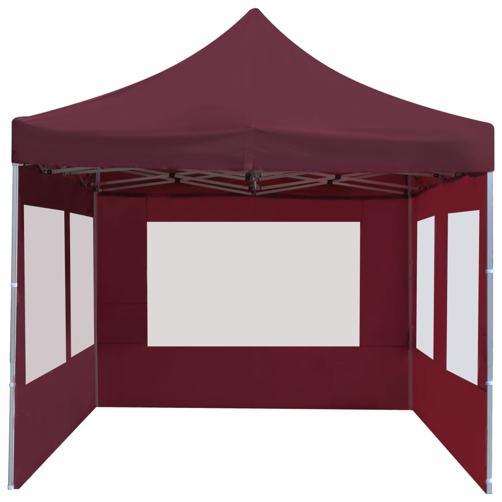 Partytent inklapbaar met wanden 6x3 m aluminium wijnrood is nu te koop bij PeponiXL, paradijselijk wonen!
