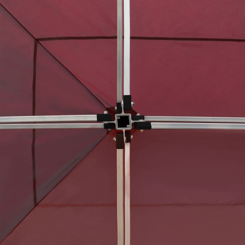 Partytent inklapbaar met wanden 6x3 m aluminium wijnrood is nu te koop bij PeponiXL, paradijselijk wonen!