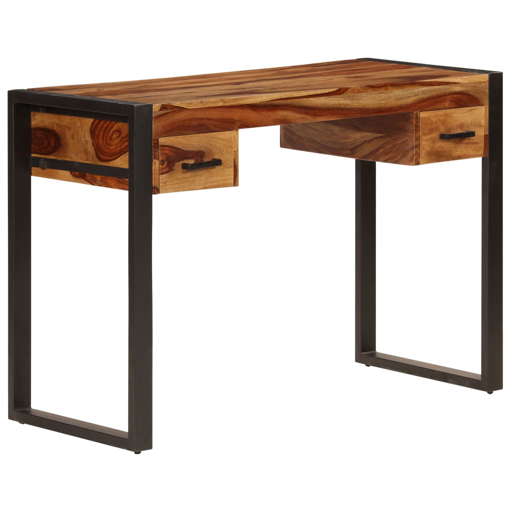 Bureau met 2 lades 110x50x77 cm massief acaciahout is nu te koop bij PeponiXL, paradijselijk wonen!