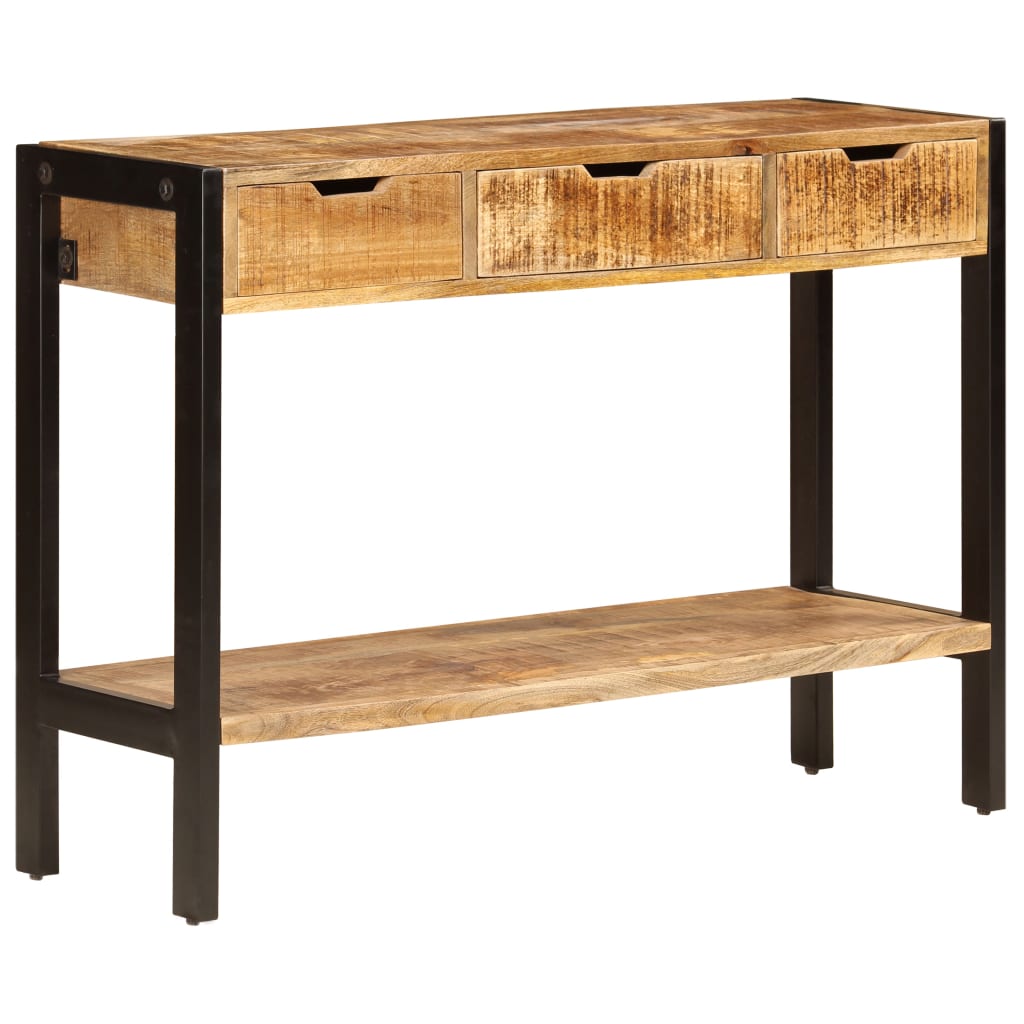 Dressoir met 3 lades 110x35x75 cm massief mangohout is nu te koop bij PeponiXL, paradijselijk wonen!