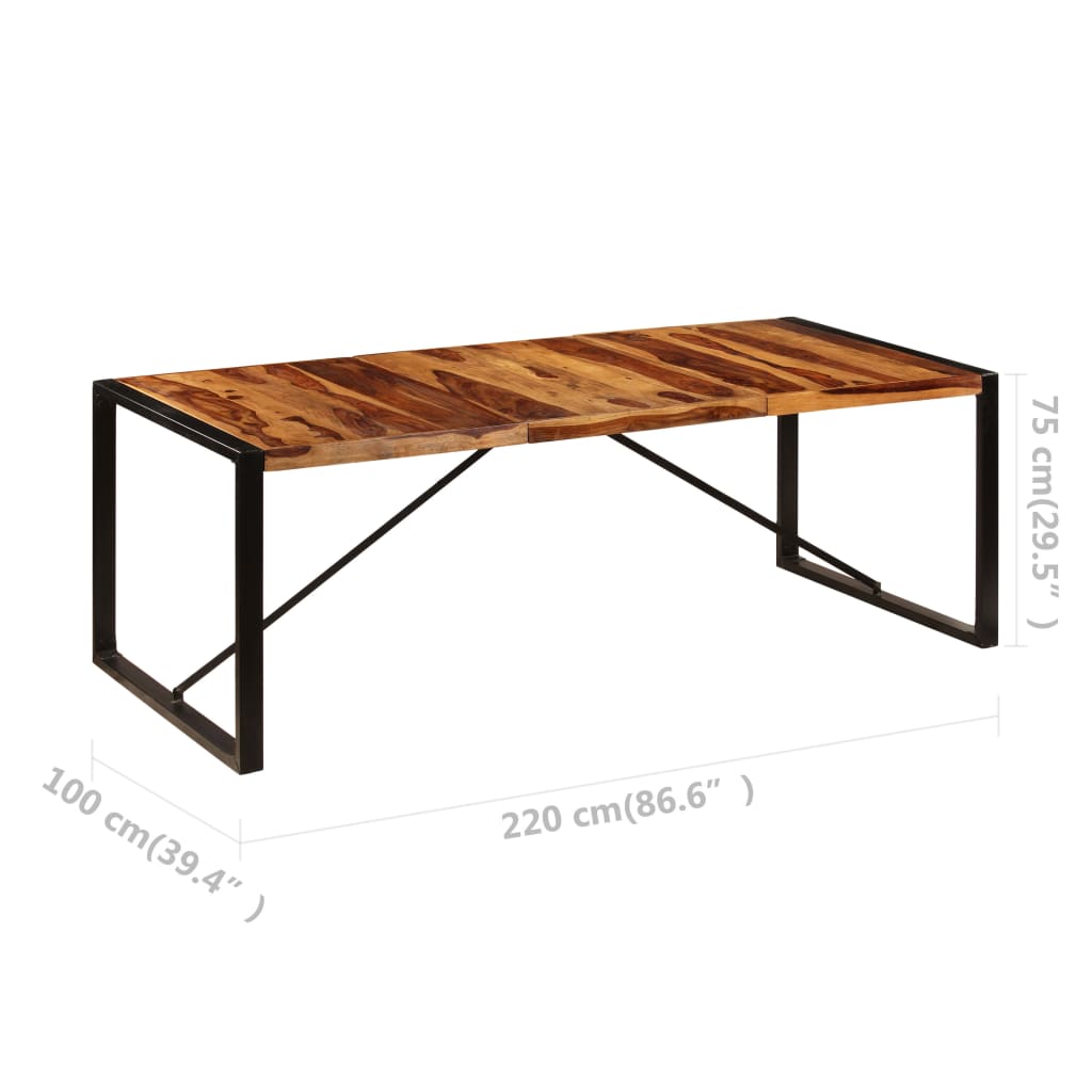 Eettafel 220x100x75 cm massief acaciahout is nu te koop bij PeponiXL, paradijselijk wonen!