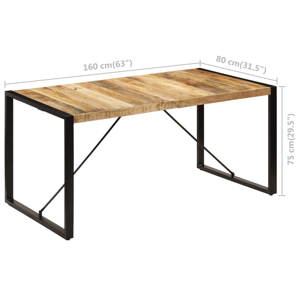 Eettafel 160x80x75 cm massief mangohout is nu te koop bij PeponiXL, paradijselijk wonen!