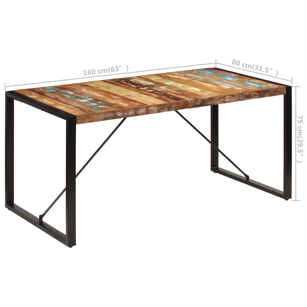 Eettafel 160x80x75 cm massief gerecycled hout is nu te koop bij PeponiXL, paradijselijk wonen!
