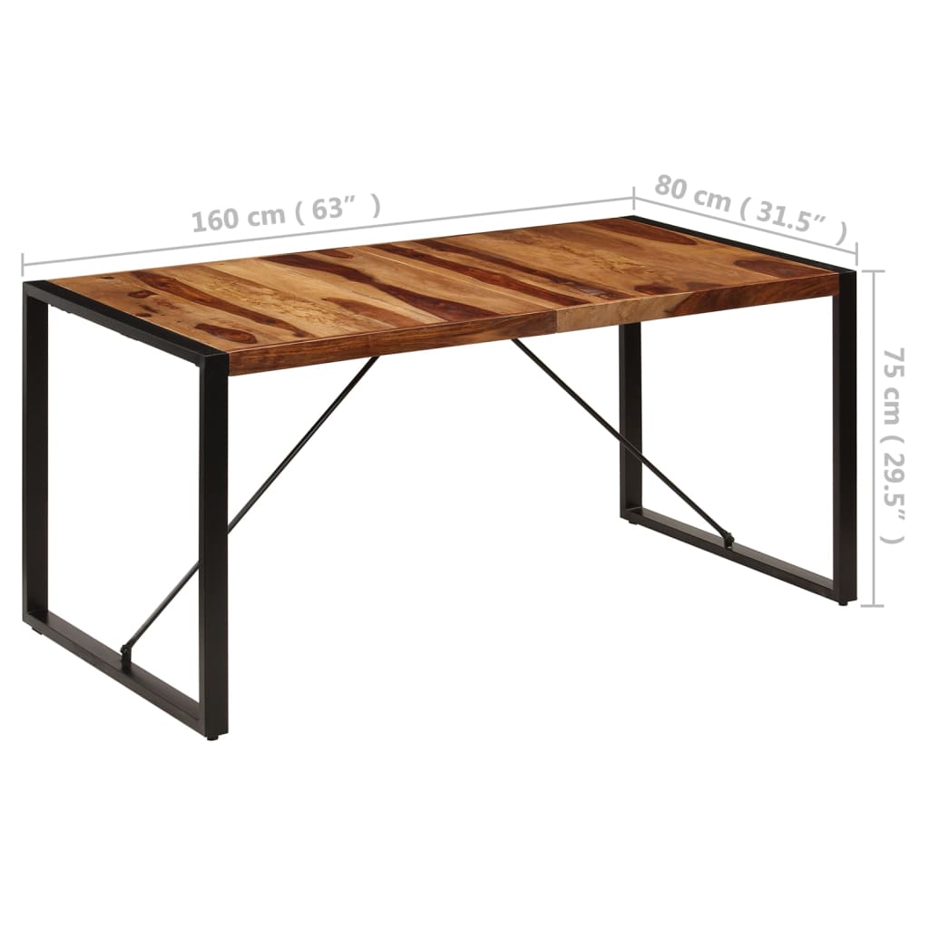 Eettafel 160x80x75 cm massief acaciahout is nu te koop bij PeponiXL, paradijselijk wonen!