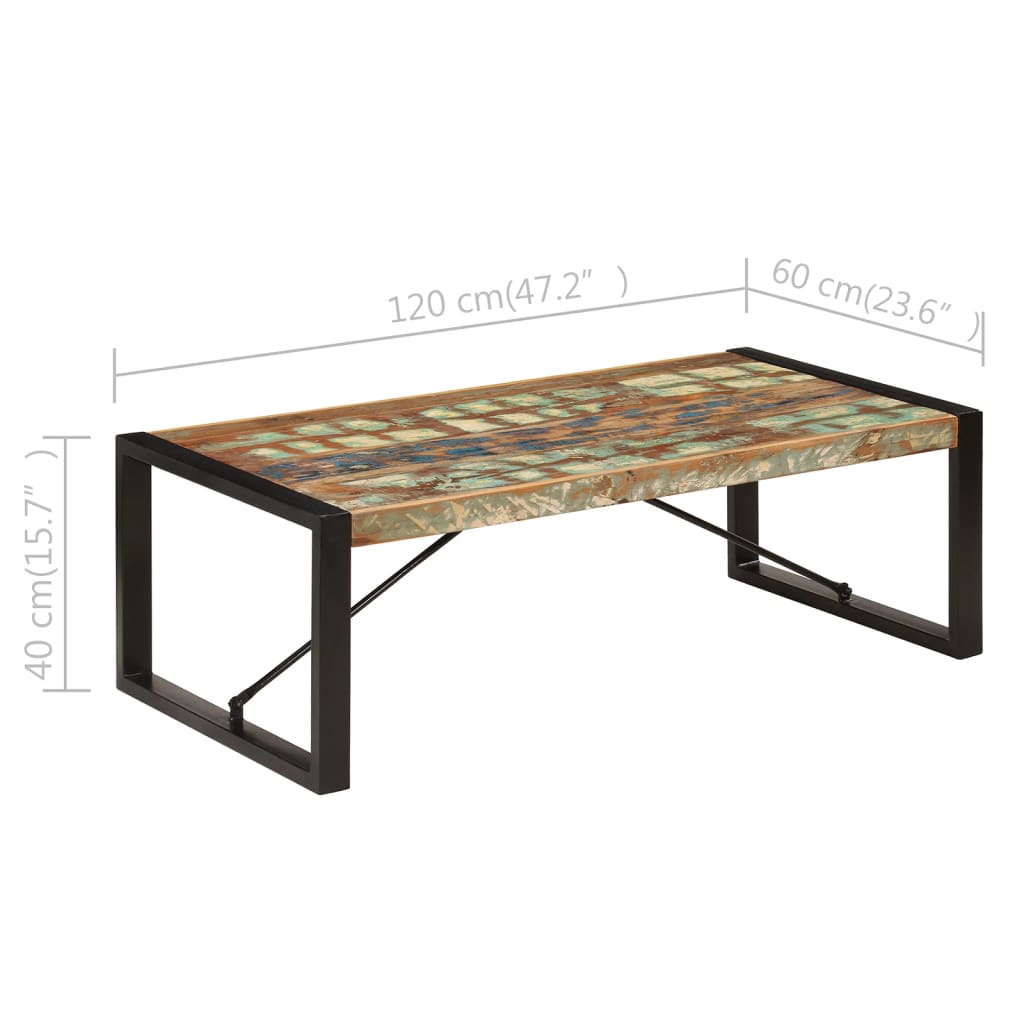 Salontafel 120x60x40 cm massief gerecycled hout is nu te koop bij PeponiXL, paradijselijk wonen!