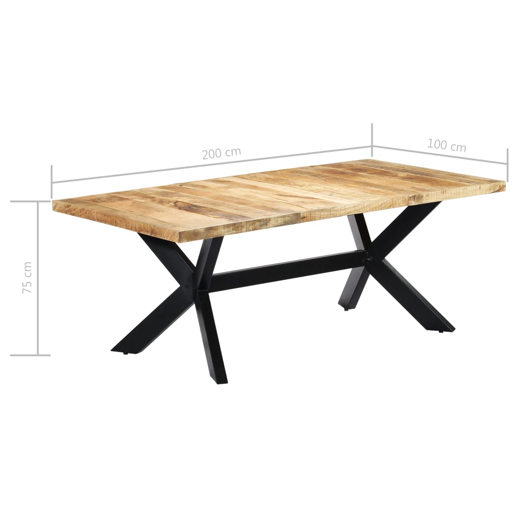 Eettafel 200x100x75 cm massief mangohout is nu te koop bij PeponiXL, paradijselijk wonen!
