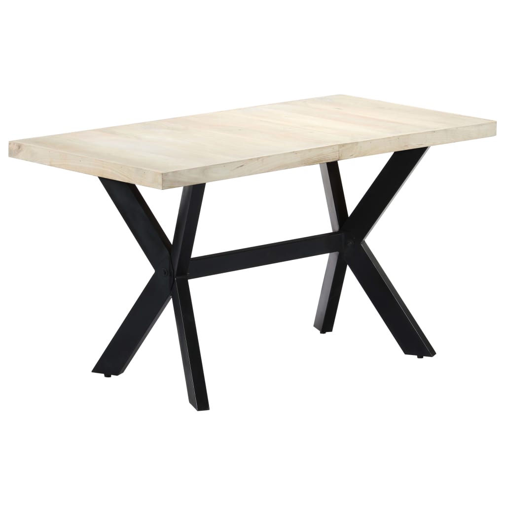 Eettafel 140x70x75 cm massief gebleekt mangohout