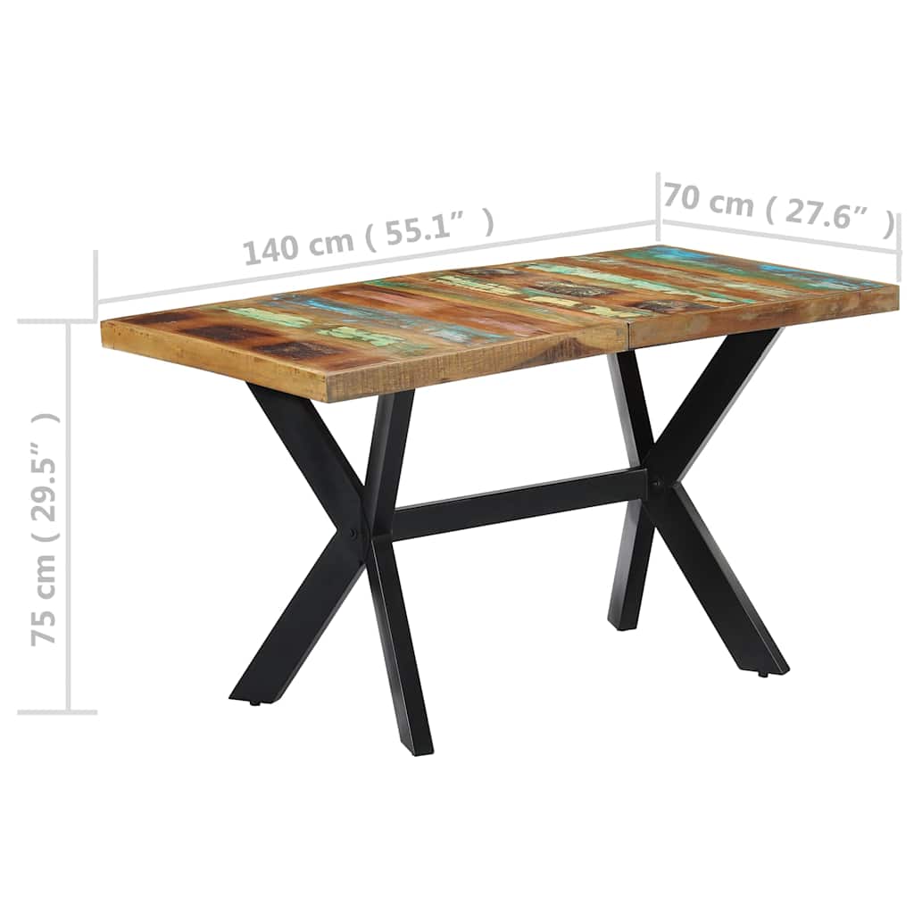 Eettafel 140x70x75 cm massief gerecycled hout is nu te koop bij PeponiXL, paradijselijk wonen!