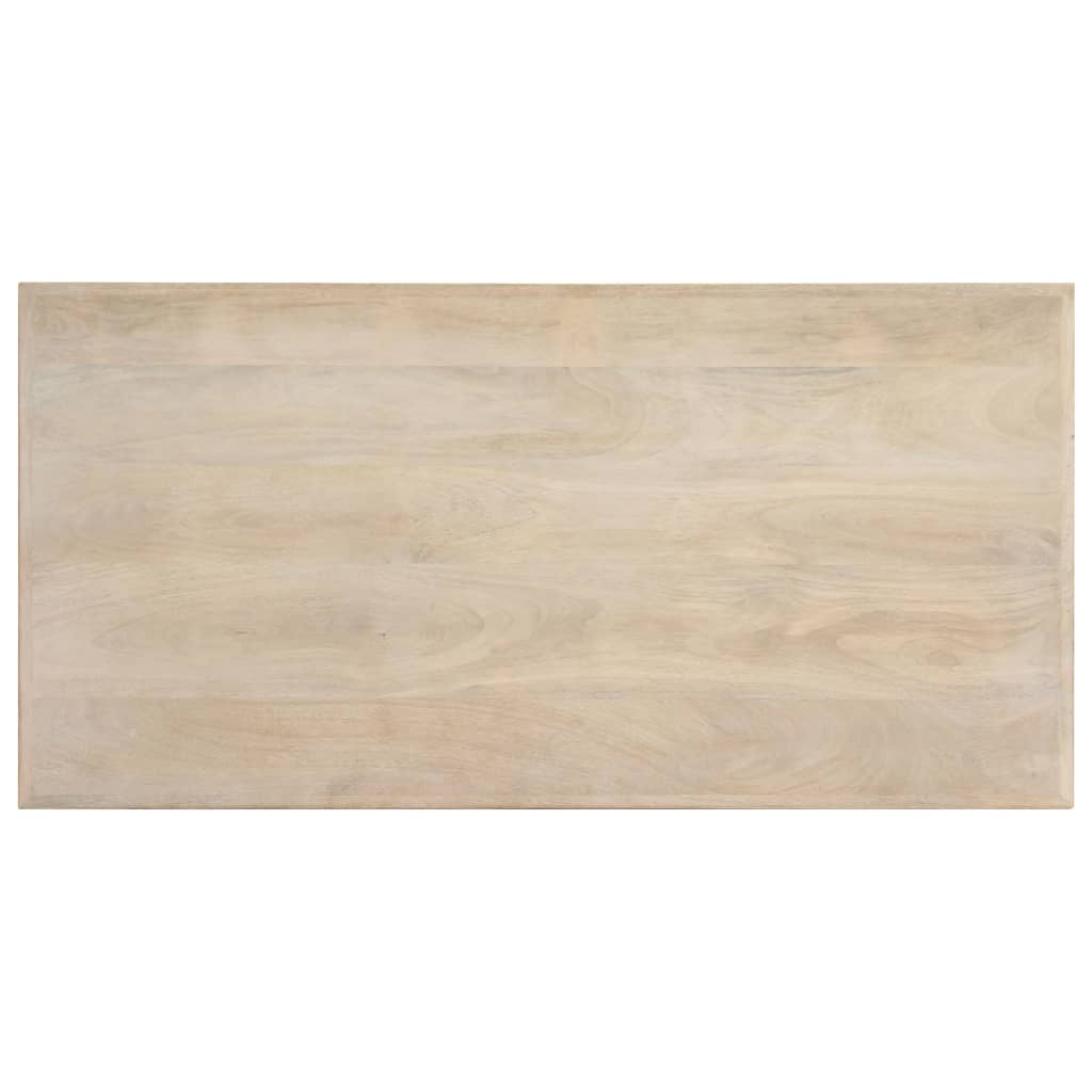 Eettafel 120x60x75 cm massief mangohout wit is nu te koop bij PeponiXL, paradijselijk wonen!