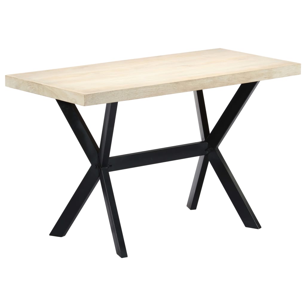 Eettafel 120x60x75 cm massief mangohout wit is nu te koop bij PeponiXL, paradijselijk wonen!