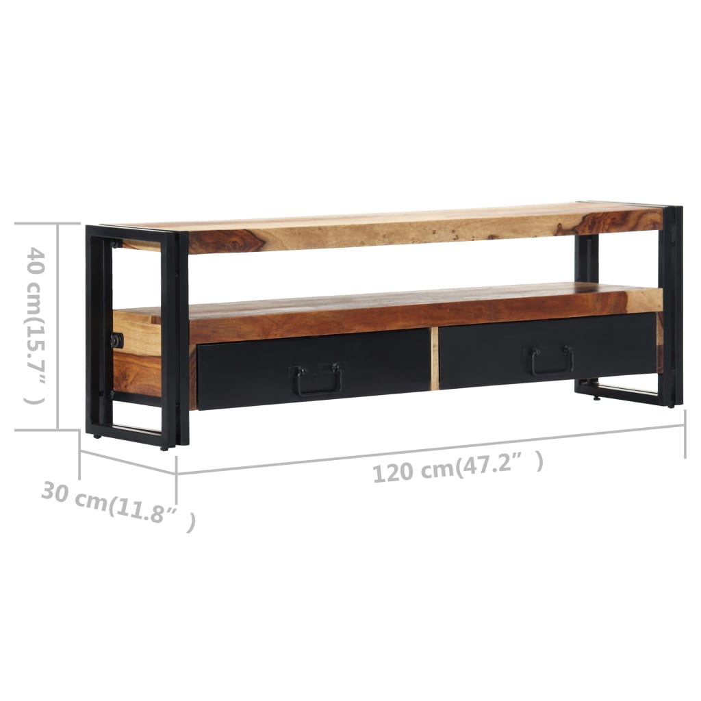 Tv-meubel 120x30x40 cm massief acaciahout is nu te koop bij PeponiXL, paradijselijk wonen!