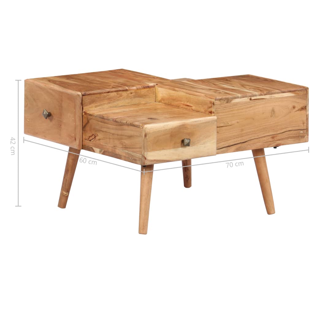 Salontafel 70x60x42 cm massief acaciahout is nu te koop bij PeponiXL, paradijselijk wonen!