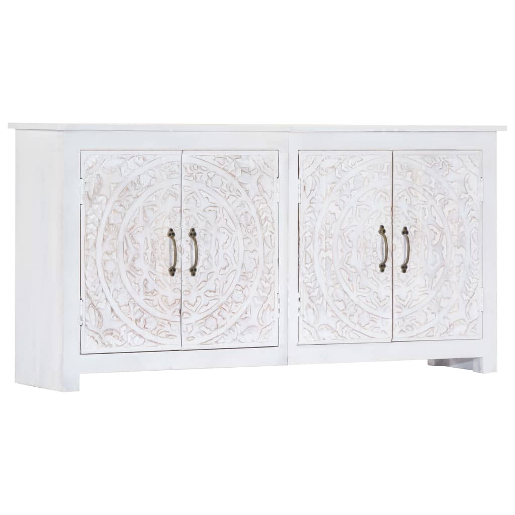 Dressoir handgemaakt 140x30x70 cm massief acaciahout wit