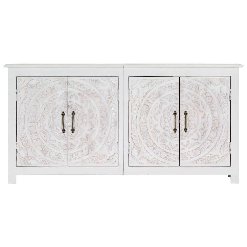 Dressoir handgemaakt 140x30x70 cm massief acaciahout wit