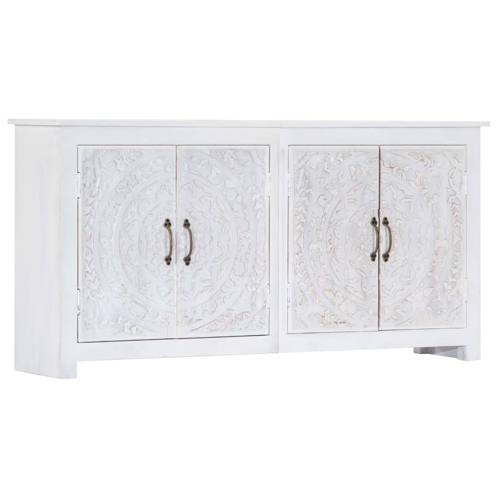Dressoir handgemaakt 140x30x70 cm massief acaciahout wit