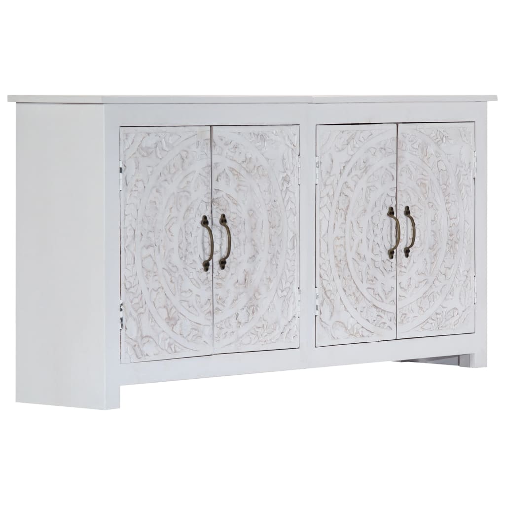 Dressoir handgemaakt 140x30x70 cm massief acaciahout wit