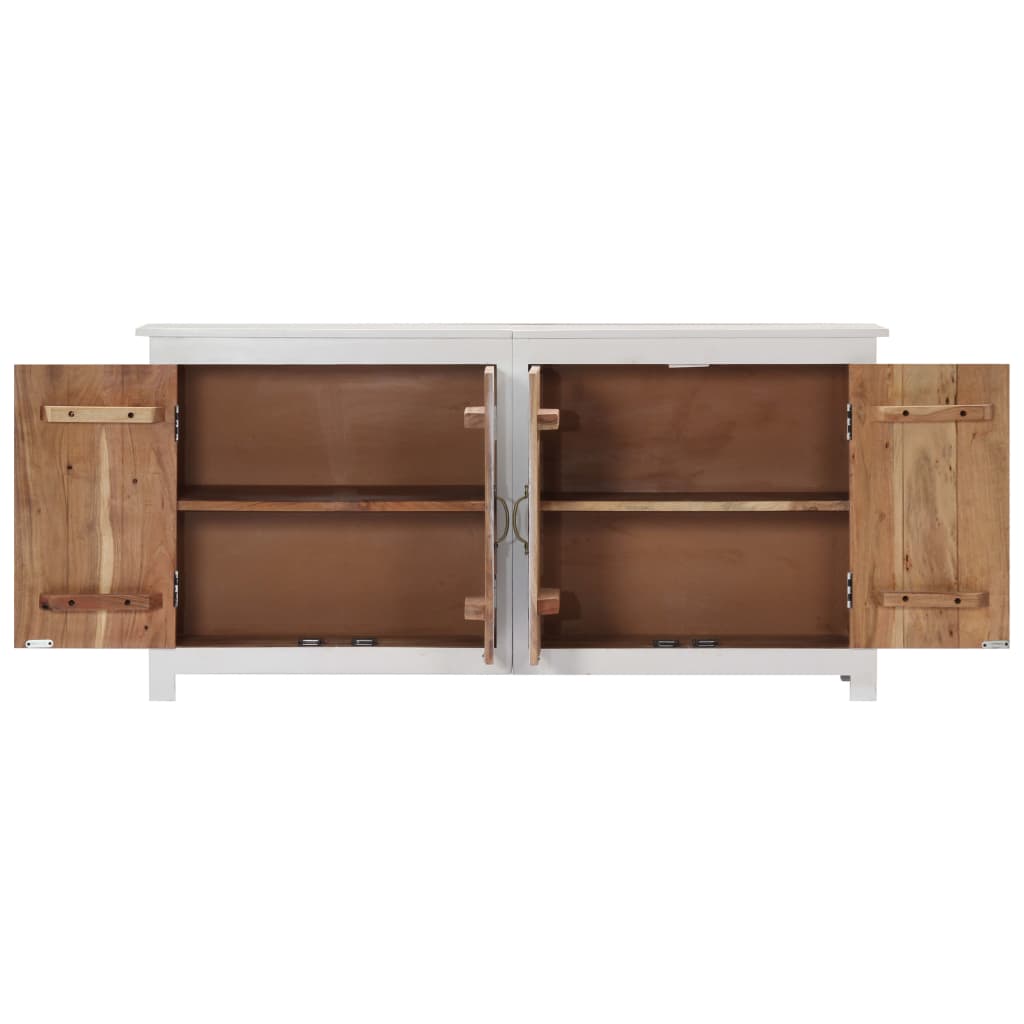 Dressoir handgemaakt 140x30x70 cm massief acaciahout wit