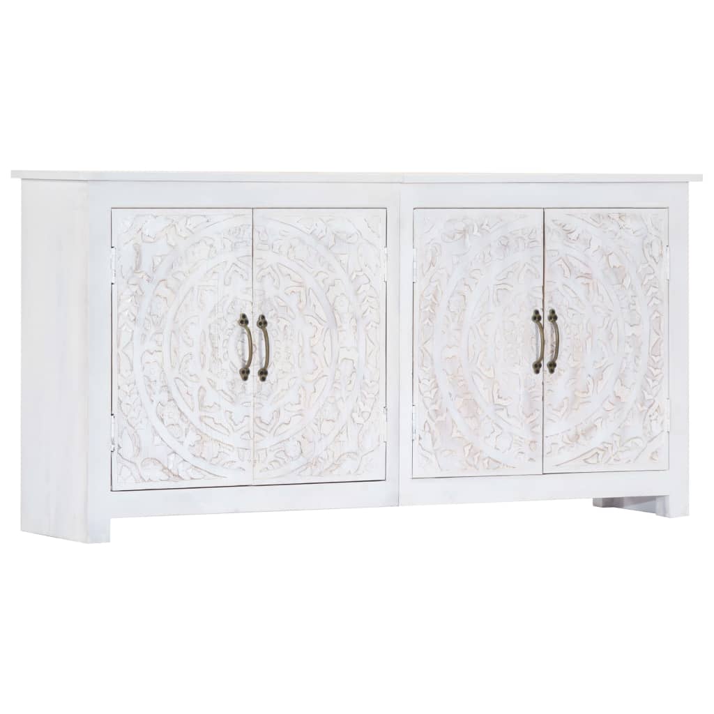 Dressoir handgemaakt 140x30x70 cm massief acaciahout wit