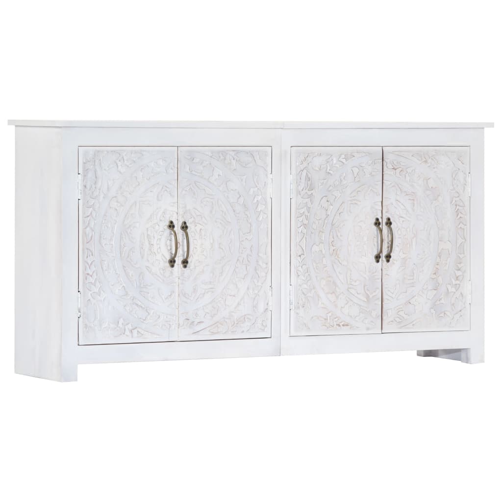 Dressoir handgemaakt 140x30x70 cm massief acaciahout wit