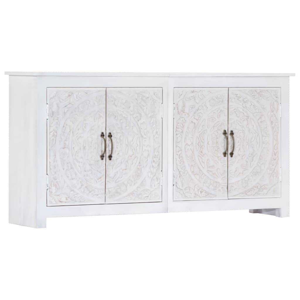 Dressoir handgemaakt 140x30x70 cm massief acaciahout wit
