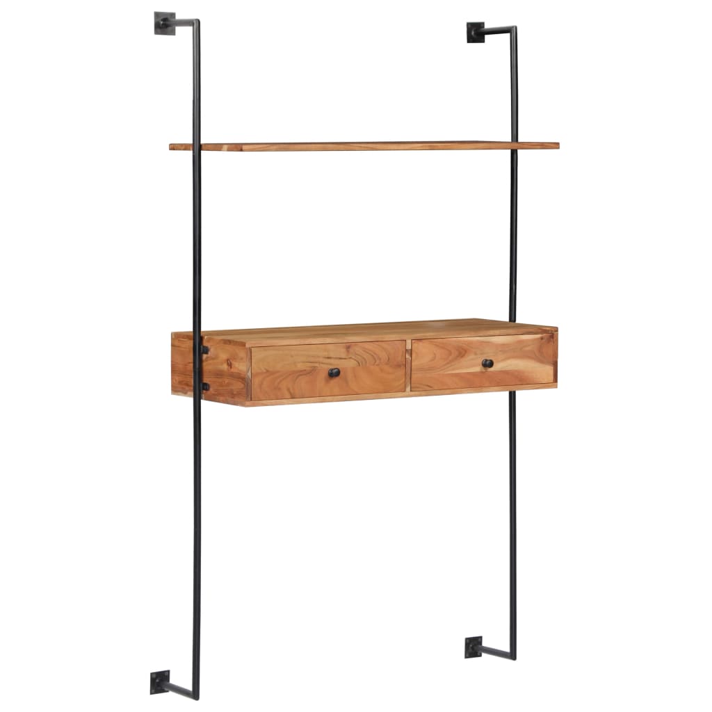 Wandbureau 90x40x170 cm massief acaciahout is nu te koop bij PeponiXL, paradijselijk wonen!