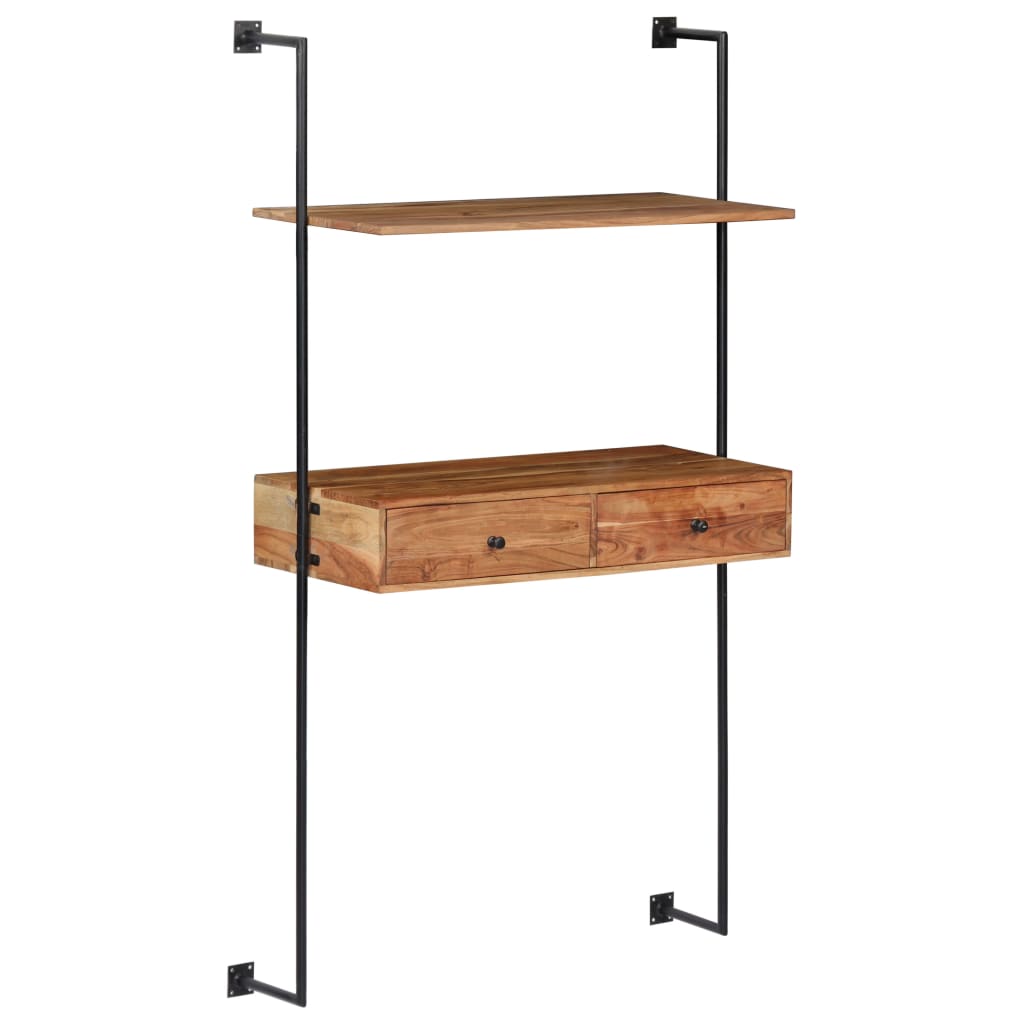 Wandbureau 90x40x170 cm massief acaciahout is nu te koop bij PeponiXL, paradijselijk wonen!