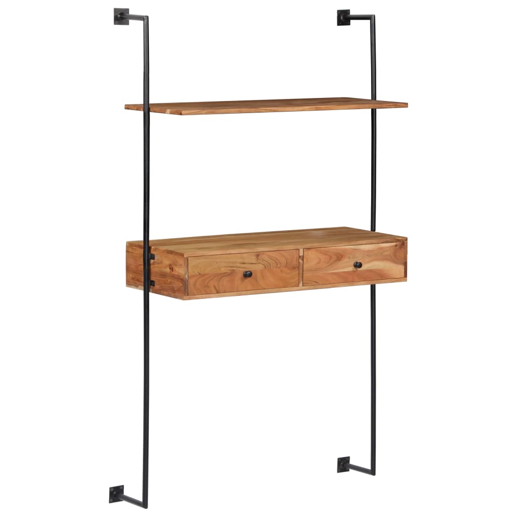 Wandbureau 90x40x170 cm massief acaciahout is nu te koop bij PeponiXL, paradijselijk wonen!