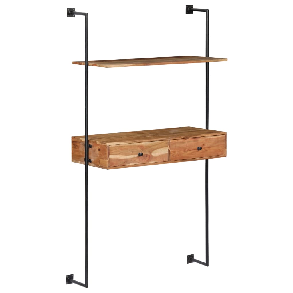 Wandbureau 90x40x170 cm massief acaciahout is nu te koop bij PeponiXL, paradijselijk wonen!