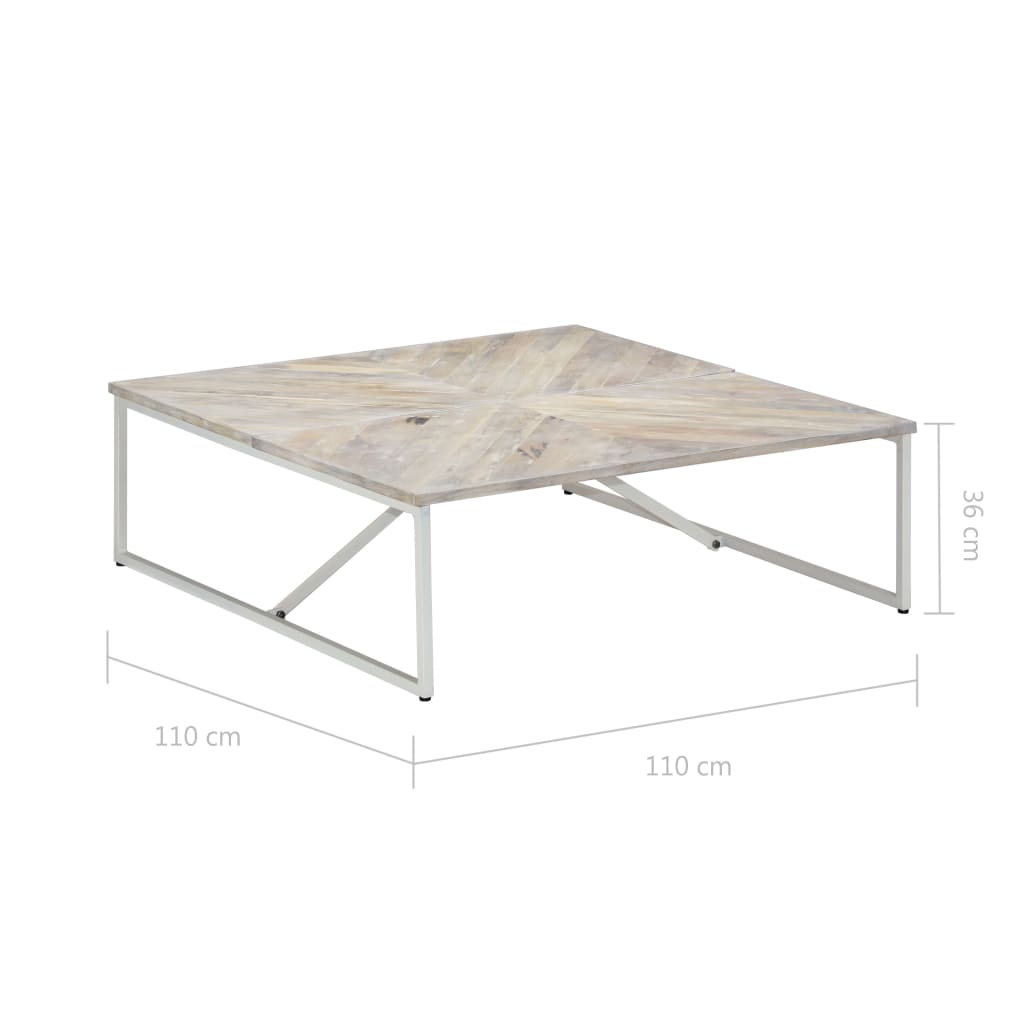 Salontafel 110x110x36 cm massief mangohout is nu te koop bij PeponiXL, paradijselijk wonen!