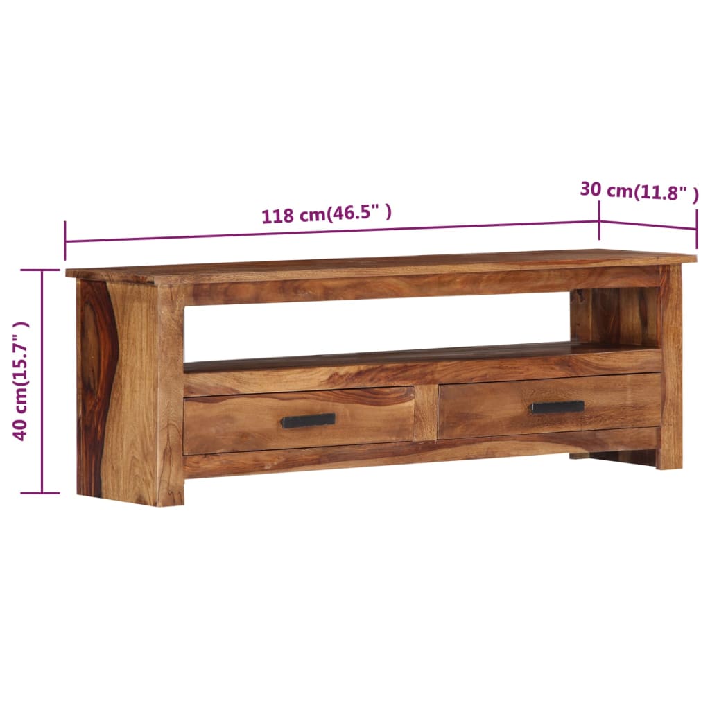 Tv-meubel 118x30x40 cm massief hout is nu te koop bij PeponiXL, paradijselijk wonen!