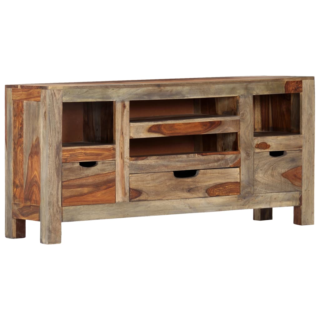 Dressoir 100x30x50 cm massief acaciahout grijs is nu te koop bij PeponiXL, paradijselijk wonen!