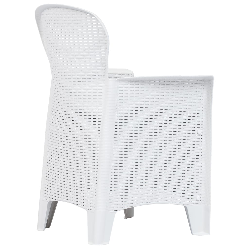 Tuinstoel 2 st met kussen rattan-look kunststof wit is nu te koop bij PeponiXL, paradijselijk wonen!