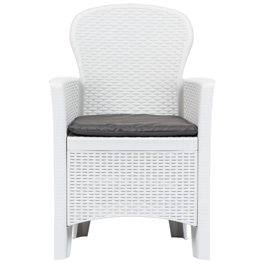 Tuinstoel 2 st met kussen rattan-look kunststof wit is nu te koop bij PeponiXL, paradijselijk wonen!