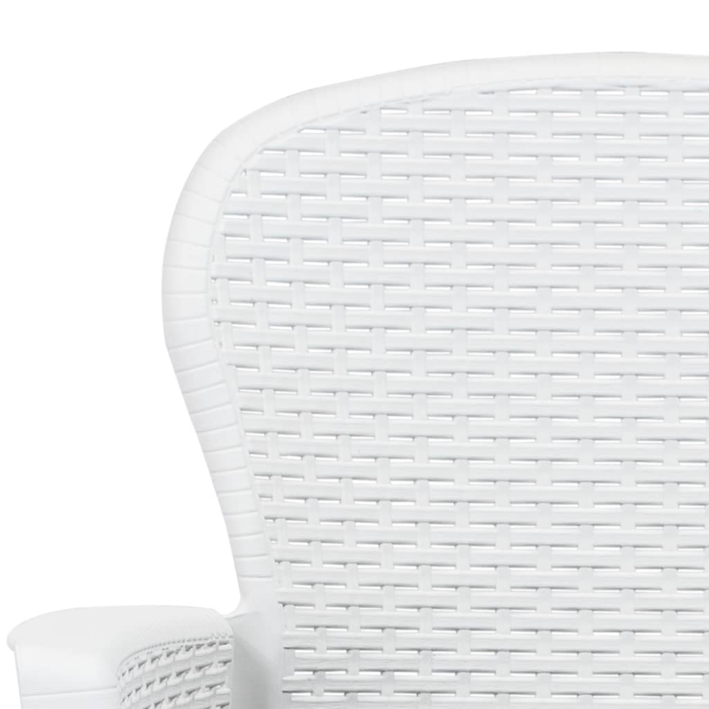 Tuinstoel 2 st met kussen rattan-look kunststof wit is nu te koop bij PeponiXL, paradijselijk wonen!