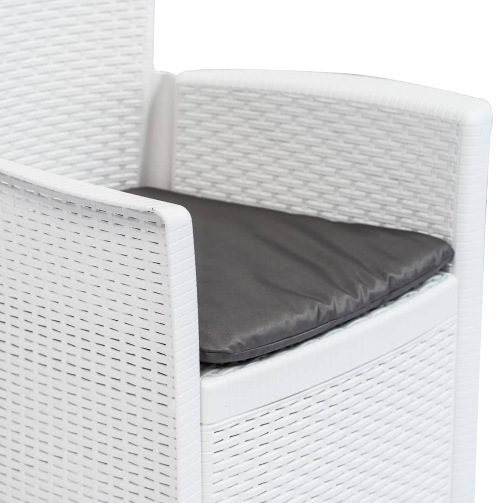 Tuinstoel 2 st met kussen rattan-look kunststof wit is nu te koop bij PeponiXL, paradijselijk wonen!