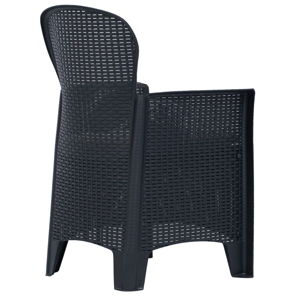 Tuinstoelen 2 st met kussen rattan-look kunststof antraciet is nu te koop bij PeponiXL, paradijselijk wonen!