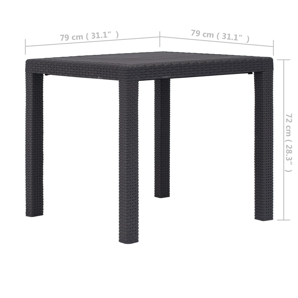 Tuintafel 79x79x72 cm rattan-look kunststof bruin is nu te koop bij PeponiXL, paradijselijk wonen!