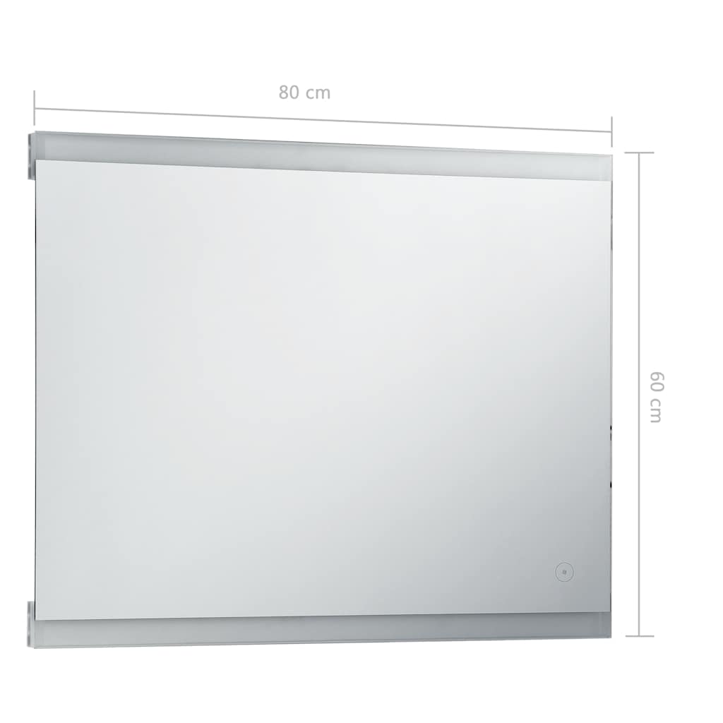 Badkamerspiegel LED met aanraaksensor 80x60 cm is nu te koop bij PeponiXL, paradijselijk wonen!