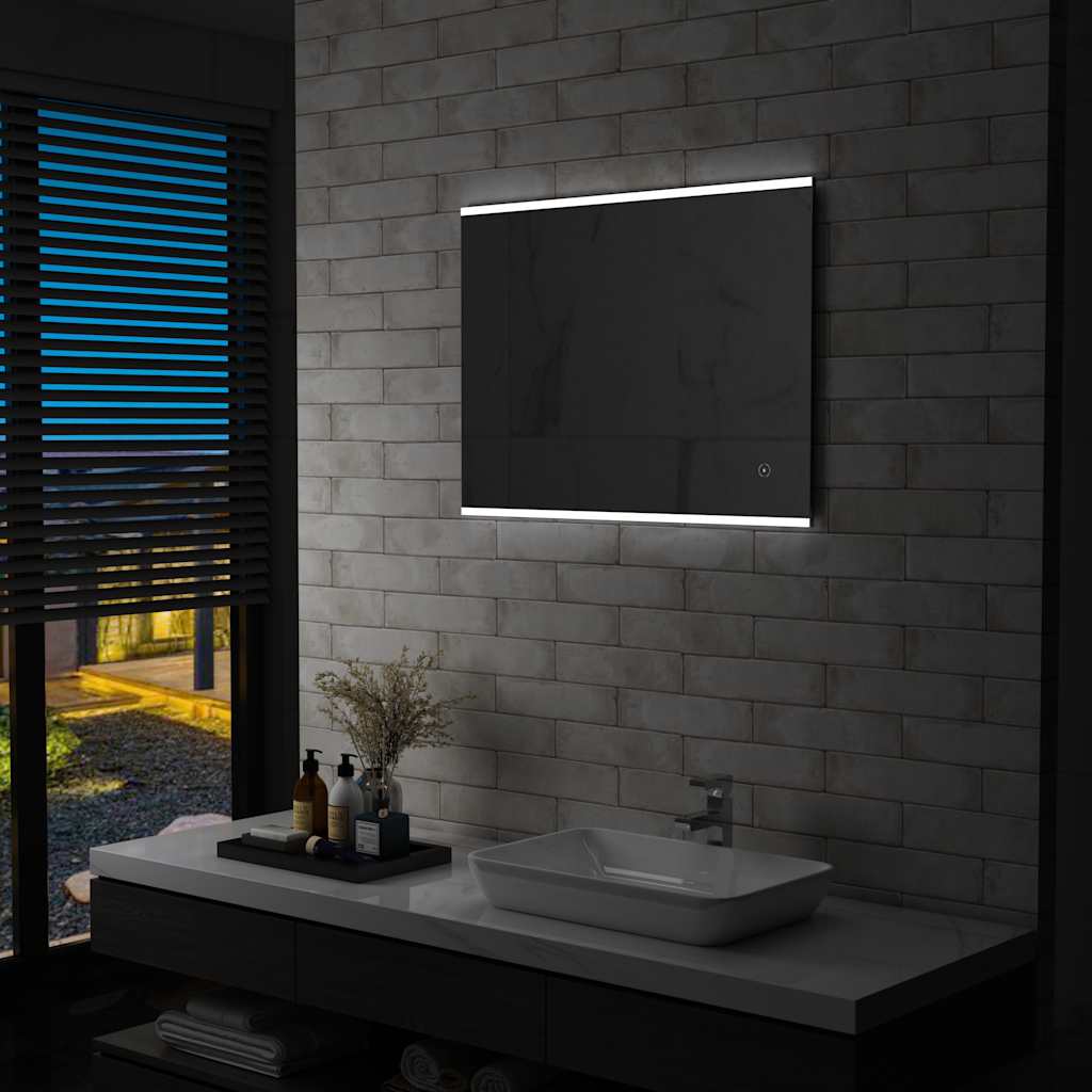 Badkamerspiegel LED met aanraaksensor 80x60 cm is nu te koop bij PeponiXL, paradijselijk wonen!