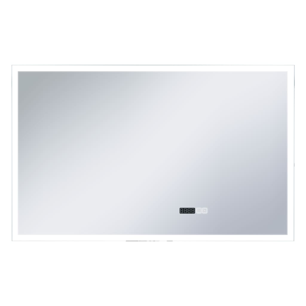 Badkamerspiegel LED met aanraaksensor en tijdweergave 100x60 cm is nu te koop bij PeponiXL, paradijselijk wonen!