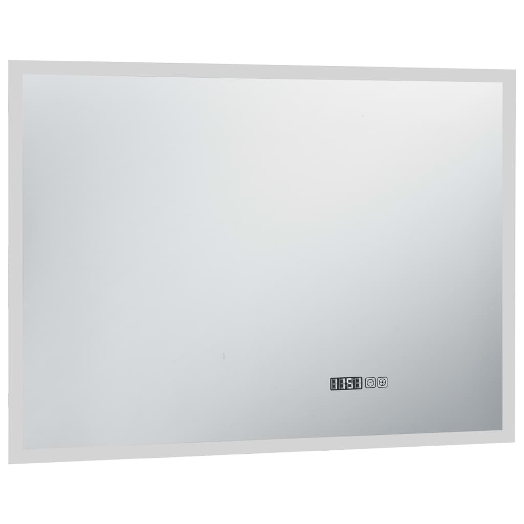 Badkamerspiegel LED met aanraaksensor en tijdweergave 100x60 cm is nu te koop bij PeponiXL, paradijselijk wonen!