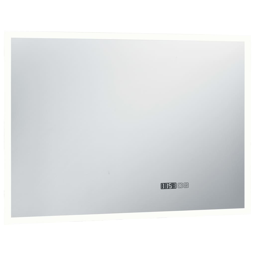 Badkamerspiegel LED met aanraaksensor en tijdweergave 100x60 cm is nu te koop bij PeponiXL, paradijselijk wonen!