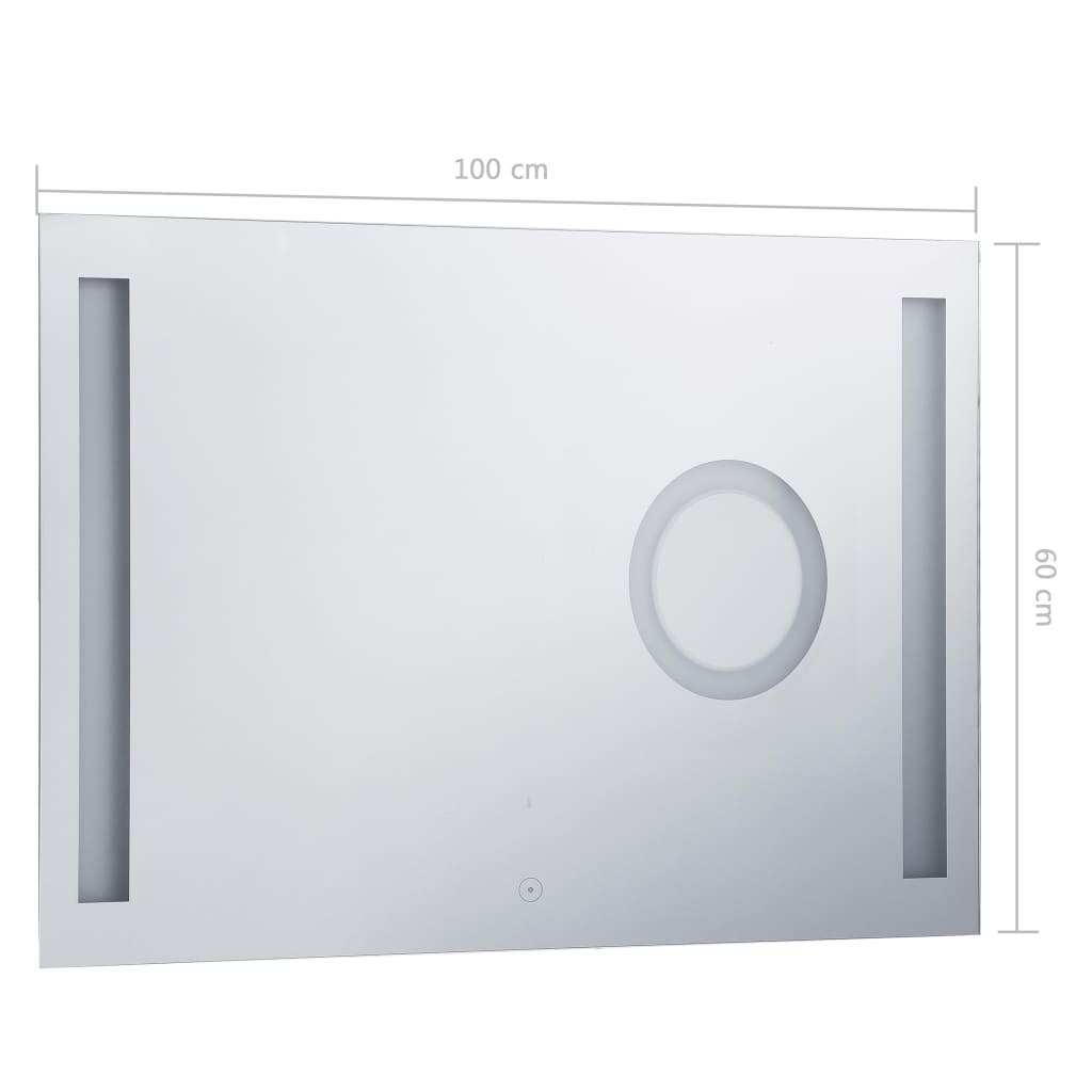 Badkamerspiegel LED met aanraaksensor 100x60 cm is nu te koop bij PeponiXL, paradijselijk wonen!